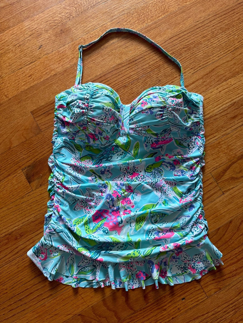 Lilly Pulitzer Carmen Tankini Top Sway This Way Size 10 Pink Multicolor Swim EUC